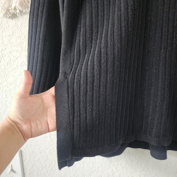 Smartwool Merino Wool Black Ribbed Knit V-neck Pullover Sweater Winter Outdoor S - Picture 8 of 12
